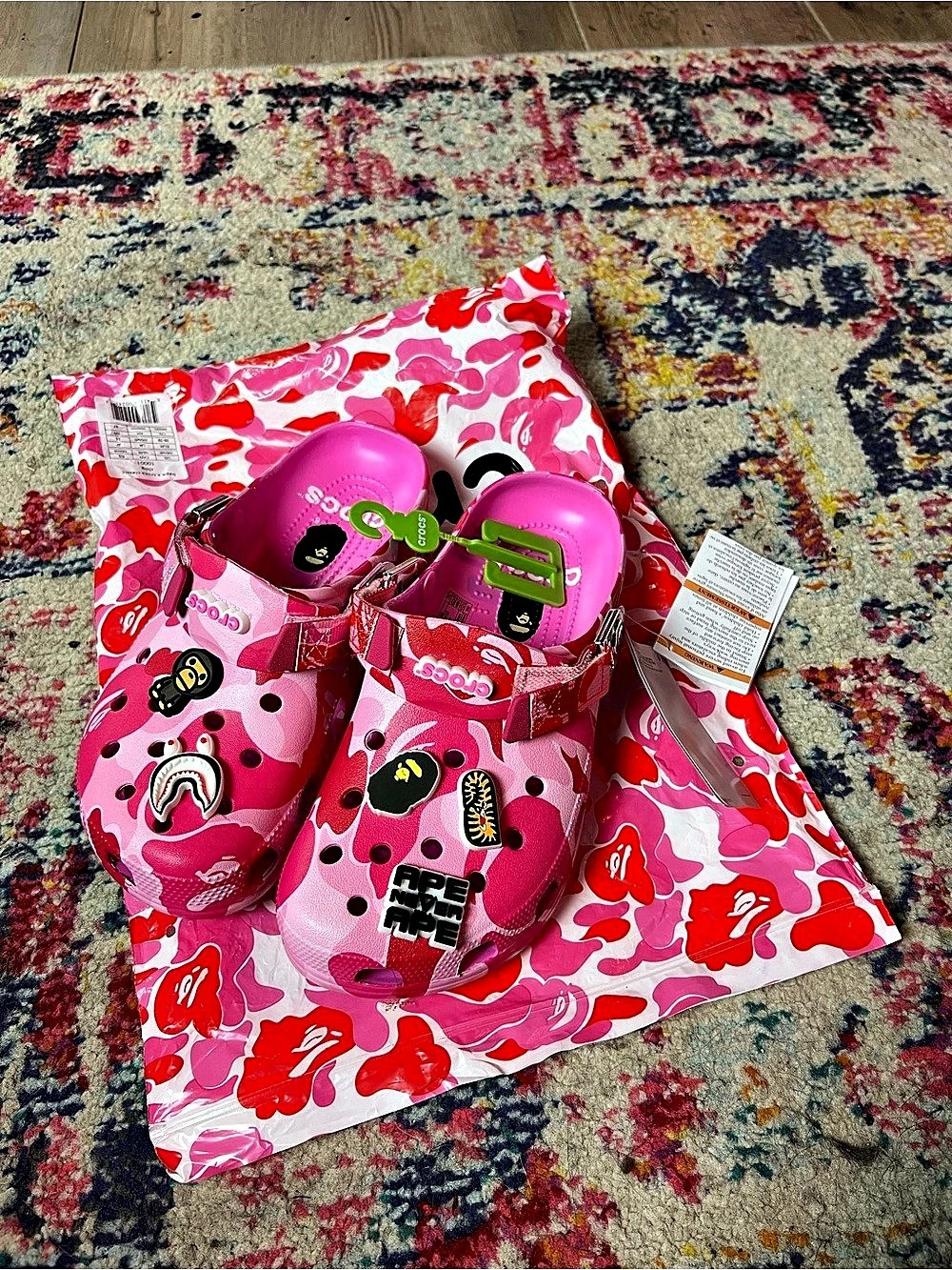 Classic Pink Camo Bape Clogs